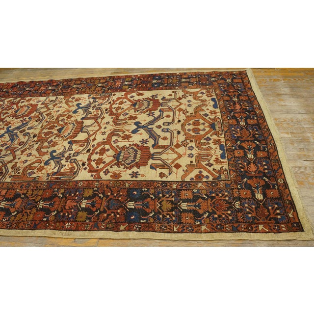 Breathtaking Antique Persian Bakshaiesh Rug on Ivory Background Color With Geometric Design For Sale - Image 9 of 12