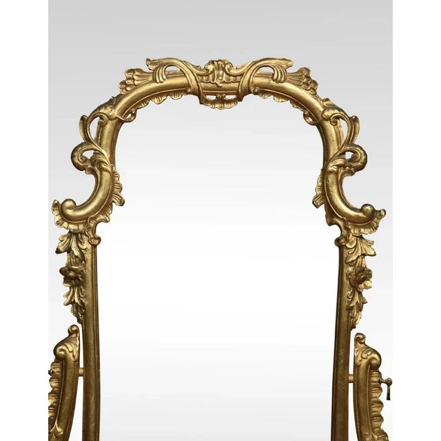 Wood Italian Giltwood and Figured Walnut Dressing Mirror, 1890s For Sale - Image 7 of 10