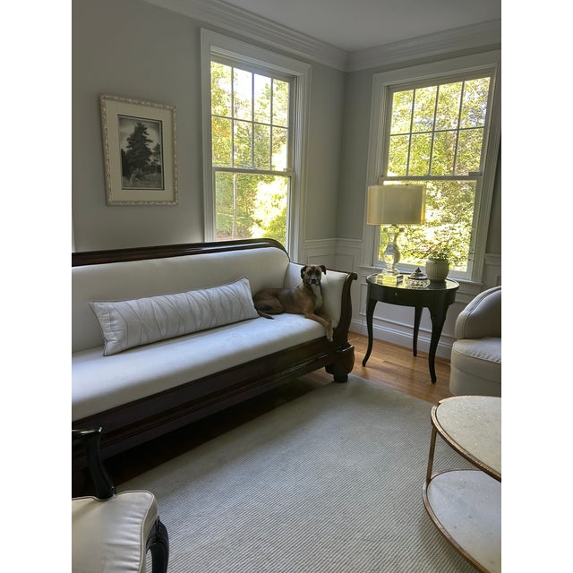 Elegant American late classical - Empire sofa style sofa around 1830's. This a beautifully designed antique sofa in dark...