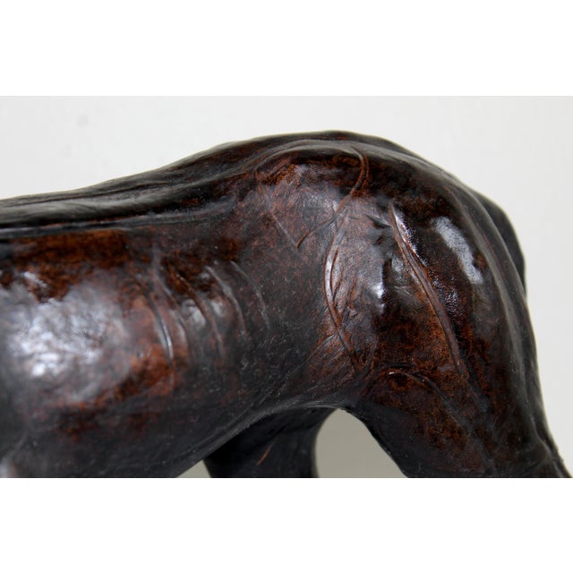 Vintage Mid-Century Black Leather Panther Sculpture – Handcrafted British Safari Animal Figurine For Sale - Image 10 of 14