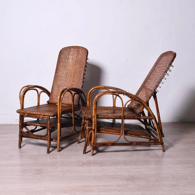 1920s Italian Rattan Chaise Lounger, 1920s For Sale - Image 5 of 18