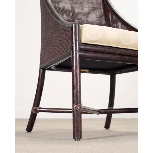 Pair of Barbara Barry for McGuire Rattan Caned Dining Armchairs For Sale - Image 10 of 18