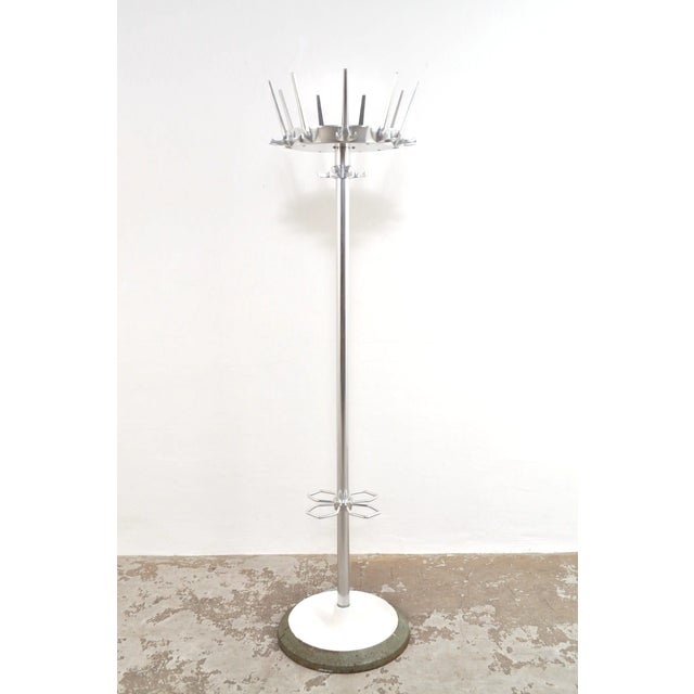 Silver Vintage Floor Coat Rack with Umbrella Stand, 1950s For Sale - Image 8 of 8