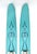 A pair of vintage Voit Turquoise wood water skis with original navy blue and white graphics. Water skis have original...