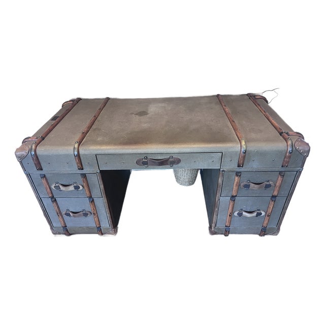 Restoration Hardware (Rh) Richards Trunk Desk, Designed by Renowned British Designer Timothy Oulton For Sale