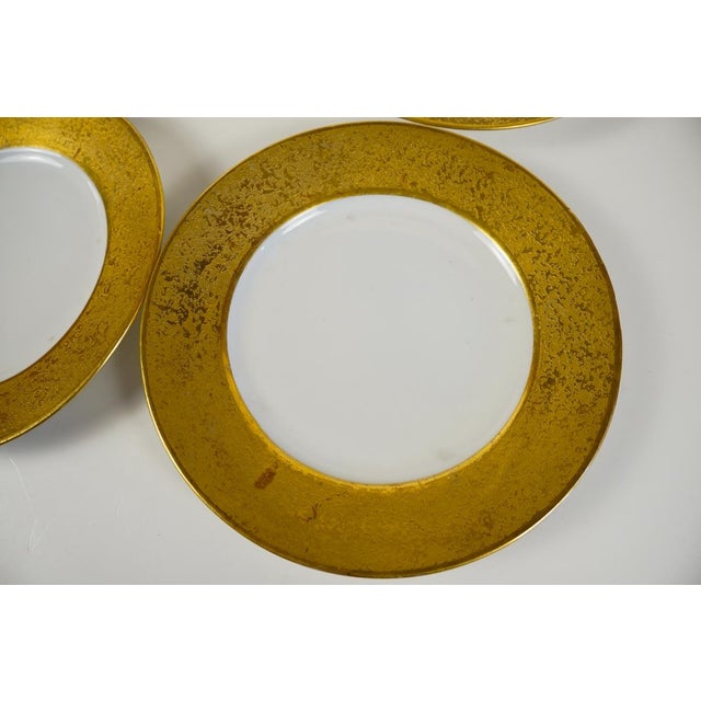 Art Deco Antique Hutschenreuther Selb LHS Bavaria Gold Crest Salad Plates - Set of 4 For Sale - Image 3 of 15