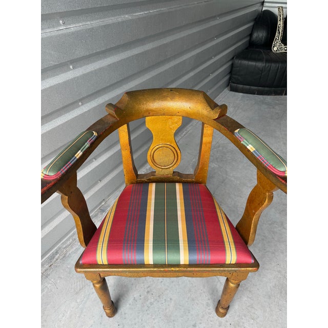 1900 - 1909 Early 1900’s Gilded Corner Accent Chair For Sale - Image 5 of 7