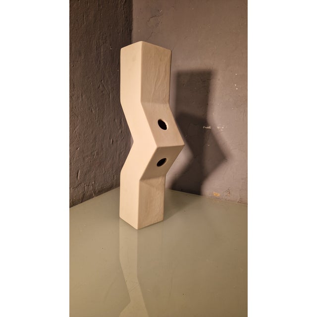 Modern White Enamelled Ceramic Monofiore Flower Vase by Antonio Facco for Cappellini, 1990s For Sale - Image 4 of 9