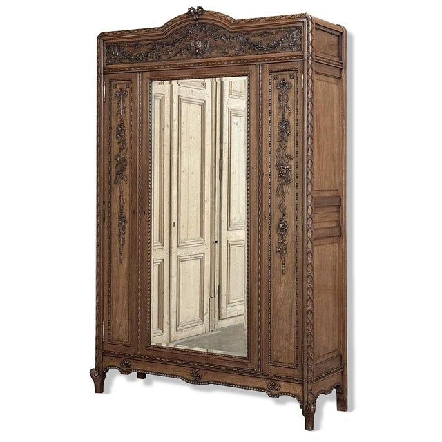 19th Century French Louis XVI Walnut Armoire For Sale