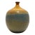 Vintage 1971 Signed Chi Studio Pottery Bottle Vase Blue Amber Drip Glaze For Sale