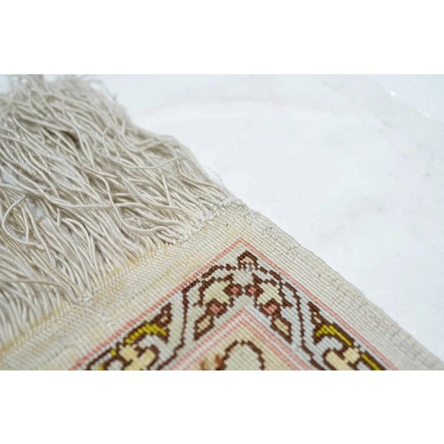 Green Vintage Hereke Rug 1'6'' x 2'5'' For Sale - Image 8 of 11