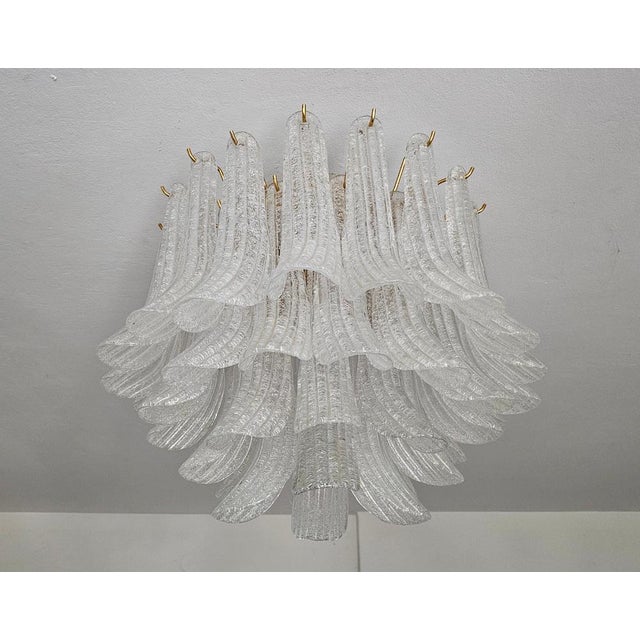 1960s Large Hollywood Regency Petal Chandelier in Murano Glass, 1960s For Sale - Image 5 of 8