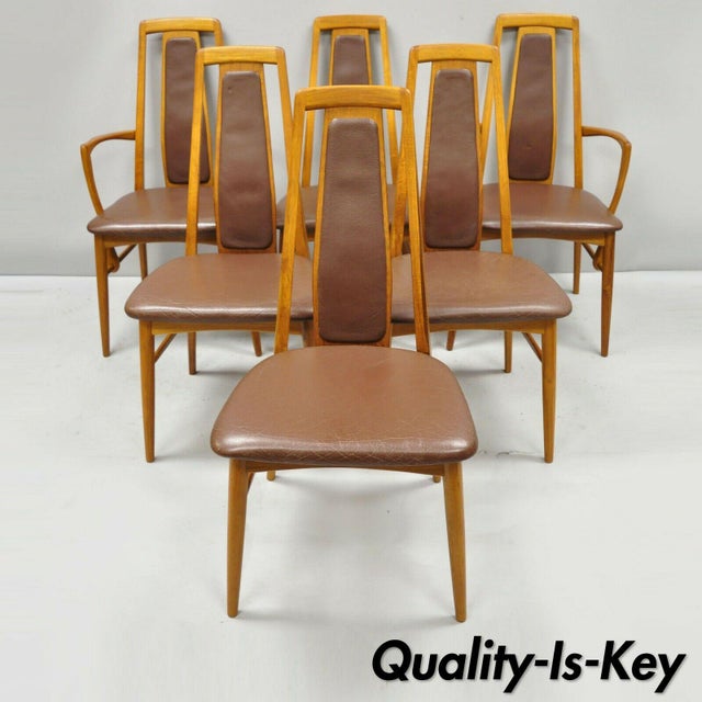 Koefoeds Hornslet Teak Mid Century Danish Modern Leather Dining