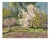 Alfejs Bromults, Apple Tree Blooming, 1969, Oil on Cardboard For Sale