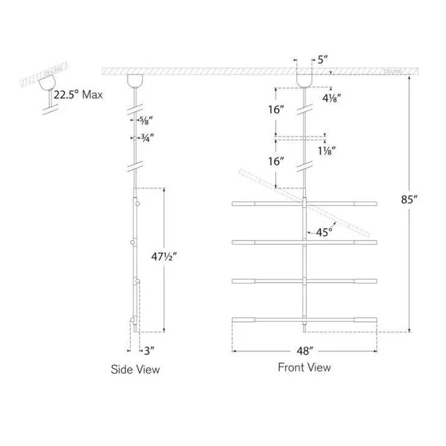 Modern Kelly Wearstler for Visual Comfort Signature Rousseau Large Articulating Chandelier in Bronze with Seeded Glass For Sale - Image 3 of 3
