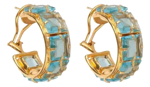 Alanna Hoops (Light Blue) (Pierced French Clip)