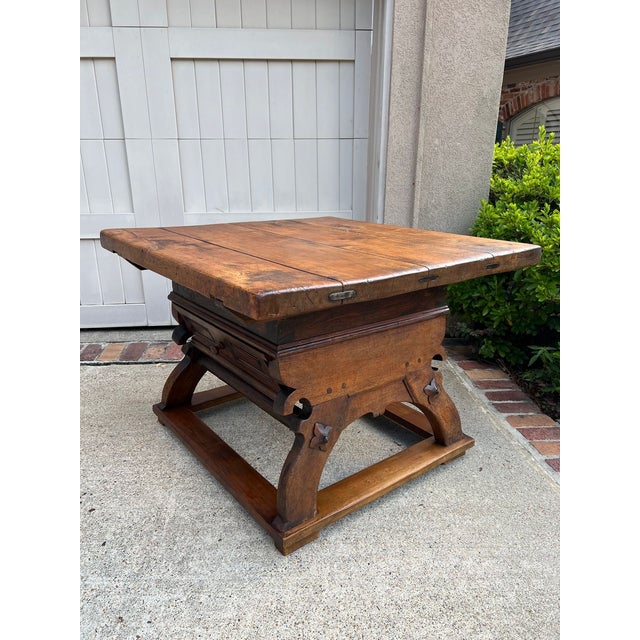 Antique French Butcher Block Baker’s Table Pétrin Farmhouse Kitchen Island c1790. Direct from France, a rare antique...