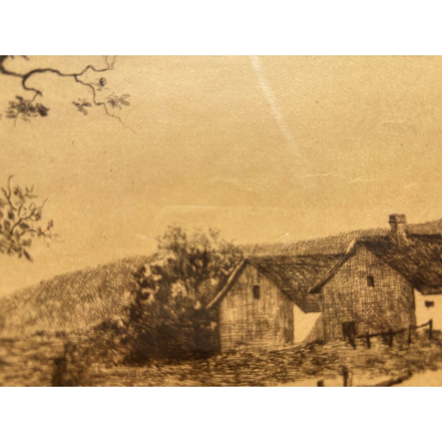 Wood Late 19th Century British School Rural Landsape Etching Panoramic Countryside Scene, Framed For Sale - Image 7 of 16