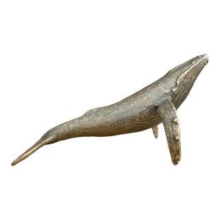 Vintage Scott Nelles Bronze Whale Sculpture For Sale