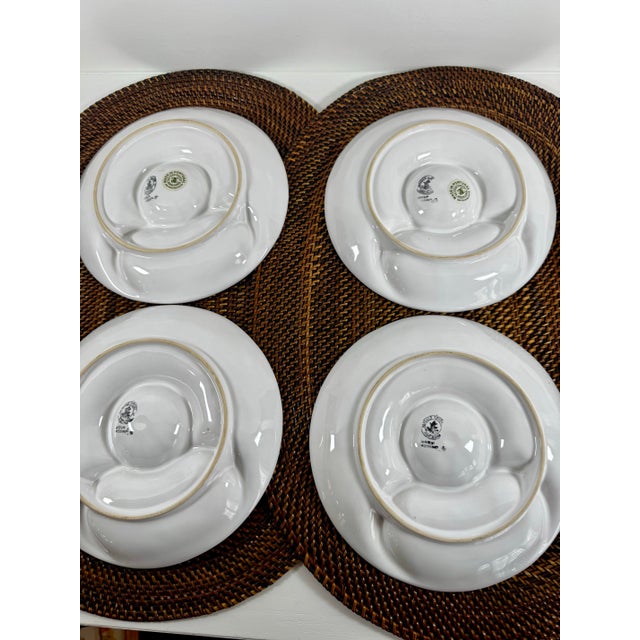 Bordallo Pinheiro Late 20th Century Bordallo Pinheiro Artichoke Plates White Ceramic - Set of Four For Sale - Image 4 of 8