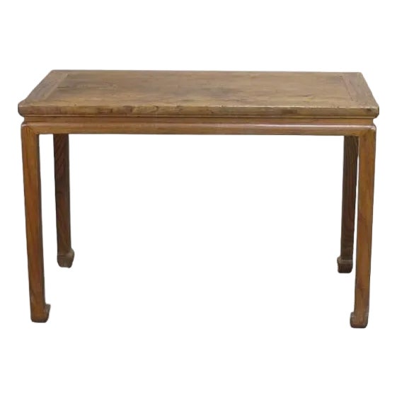 40" Long Naturally Aged Elm Table For Sale