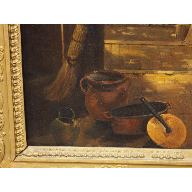 19th Century French Oil on Canvas, “La Fileuse D’Albano” After Claude Bonnefond For Sale - Image 10 of 17