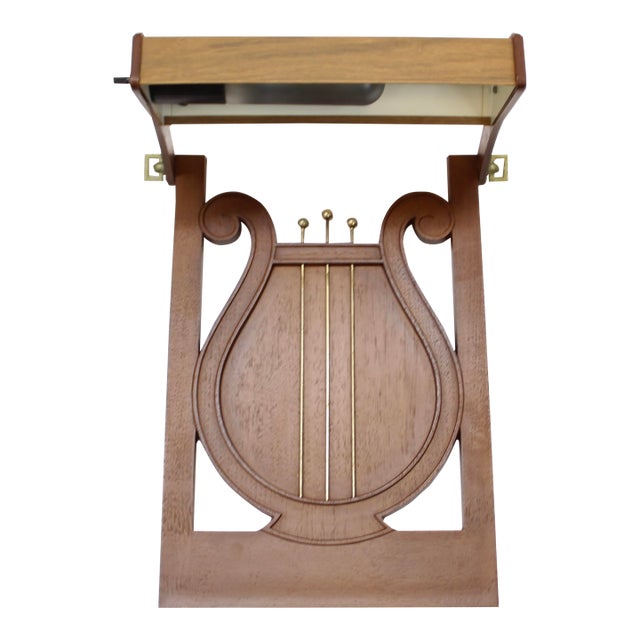Vintage Lyre Harp Music Light by Vintage Illumino Devices Music Stand Piano Light For Sale
