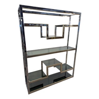 Romeo Rega Chrome and Brass Étagère / Library, Italy, 1970s For Sale