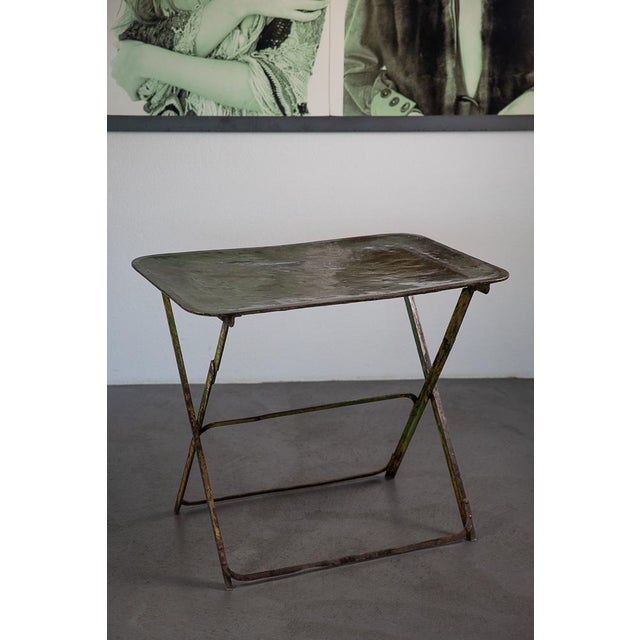 Industrial Metal Bistro Table, 1930s For Sale - Image 3 of 9