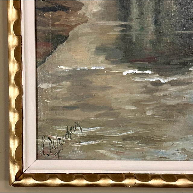 Antique Framed Oil Painting on Canvas by Leon De Frecheux (1884-1944) For Sale - Image 11 of 18