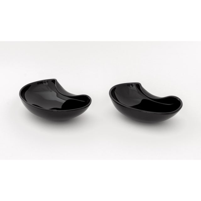 Late 20th Century Elsa Peretti X Tiffany & Co. Black Glass Dishes, 2 For Sale - Image 5 of 10