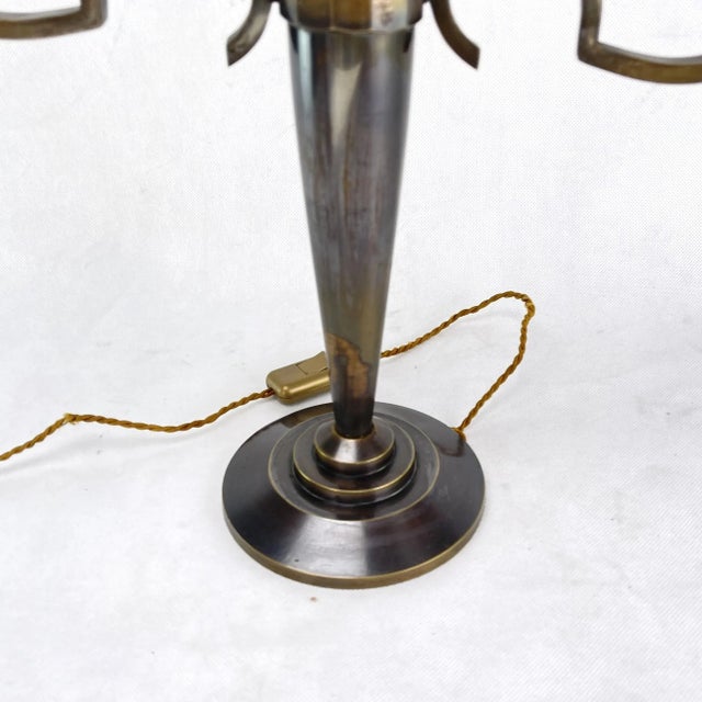 Art Deco Double Arm Lamps by Degué, 1940s, Set of 2 For Sale - Image 4 of 12