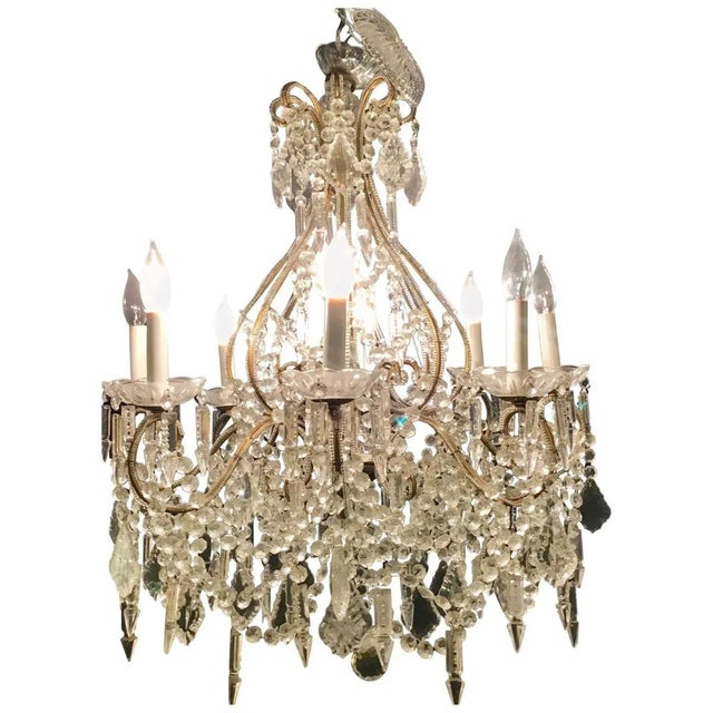 James Moder Crystal Venetian Style Chandelier. For Sale - Image 13 of 13