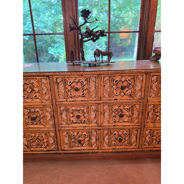 John Widdicomb Mediterranean Treasure Chest Low Credenza, 1960s For Sale - Image 12 of 16