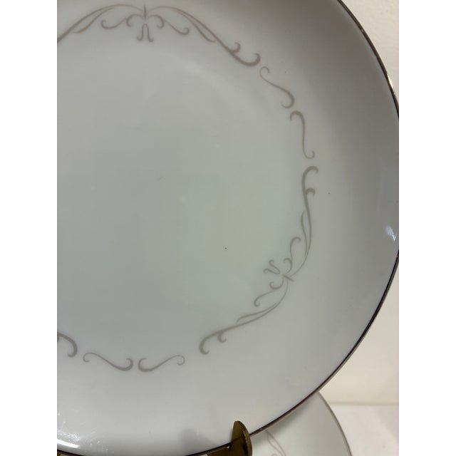 Vintage Kimberly Fine China "Trianon" Platinum Trim Bread Plates, Set of 12, Japan For Sale - Image 9 of 13