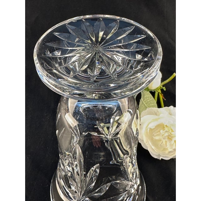 Glass Happy Anniversary Crystal Vase by Waterford - 7" Vintage Irish Cut Glass Ribbon Pattern For Sale - Image 7 of 7
