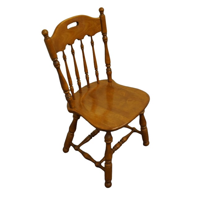 Late 20th Century Set of 4 Ethan Allen Heirloom Nutmeg Maple Colonial Spindle Back Dining Side Chairs 10-6002 For Sale - Image 5 of 13
