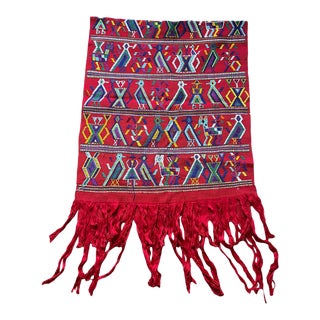 Vintage Hand-Embroidered Guatemalan Textile Throw For Sale