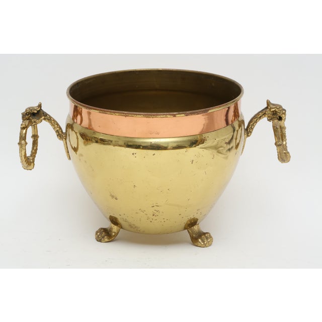 1960s Vintage English Dragon Footed Brass Planter For Sale - Image 5 of 5