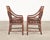 Brown Set of Four McGuire Rattan Target Upholstered Dining Armchairs For Sale - Image 8 of 18