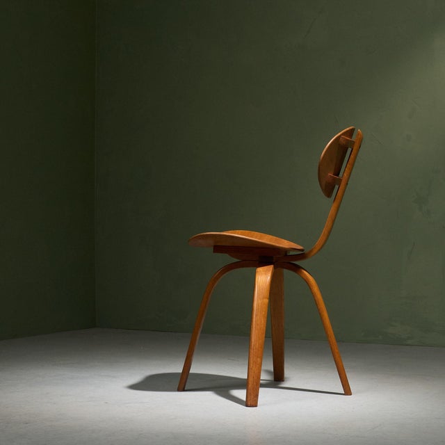 Mid-Century Modern Bow-Wood No. 03 Side Chair by Kwok Hoi Chan for Hugues Steiner, France, Late 1940s For Sale - Image 3 of 12
