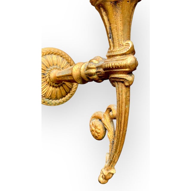 Vintage Hand Crafted French Napoleon III-Style Gilded Bronze Sconces For Sale - Image 13 of 18