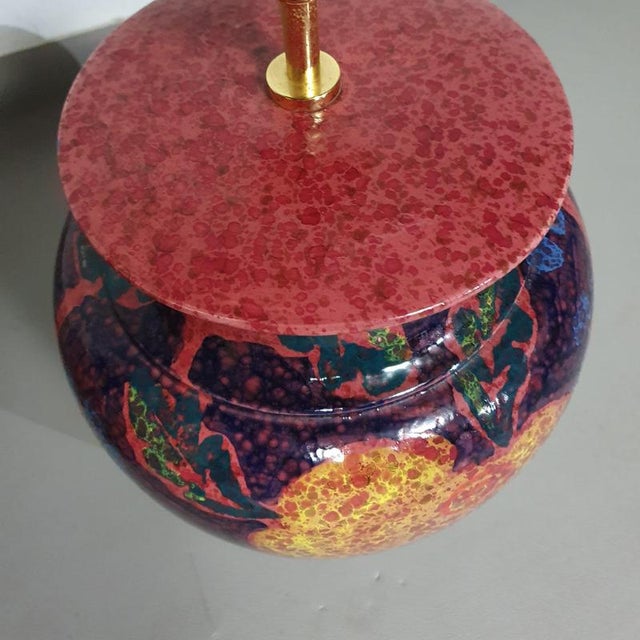 French Hand-Turned Glazed Ceramic Vase Table Lamps, Set of 2 For Sale - Image 4 of 16