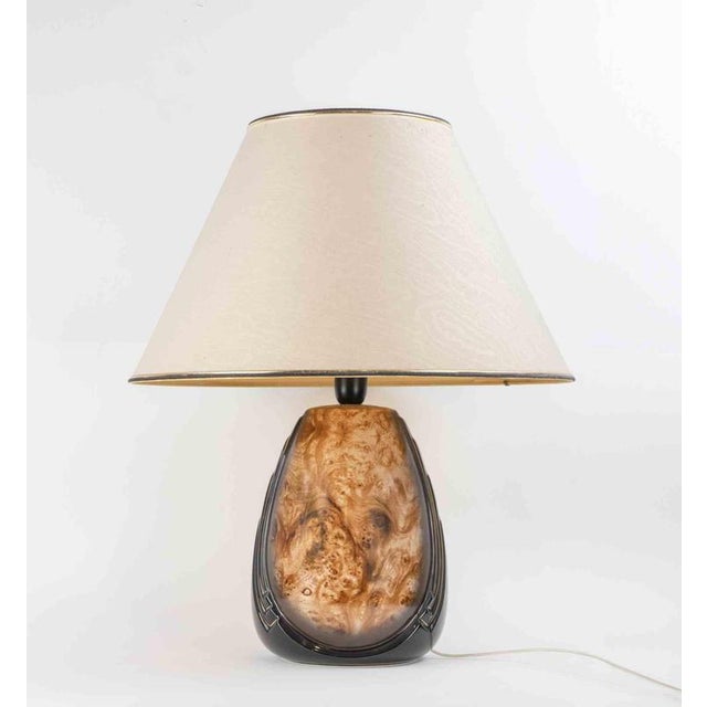 Vintage Table Lamp Art Déco Style, Italy 1970s. Ceramic, metal, plastic and fabric (lampshade). Very good condition. Up to...