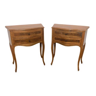 C. 1950s French Country Night Stands in Walnut - a Pair For Sale