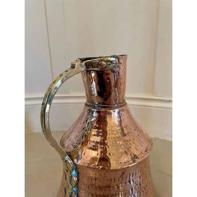 Antique Arts & Crafts Copper and Brass Milk Jug For Sale - Image 5 of 8