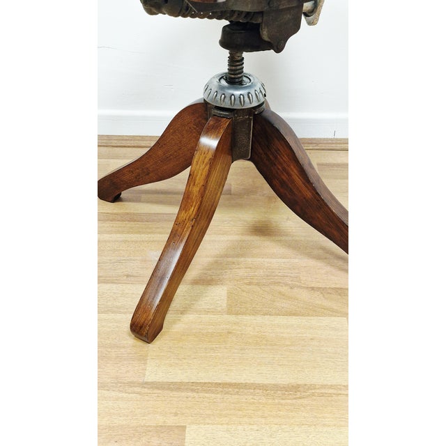 Antique Swivel Desk Chair in Beech, 1890s For Sale - Image 9 of 16