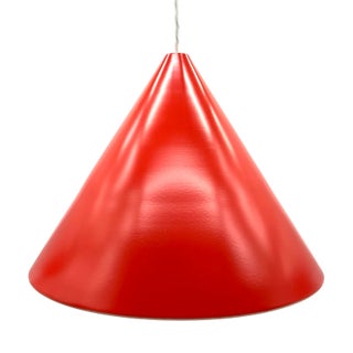 Vintage Red Pendant Light by Arne Jacobsen for Louis Poulsen, 1950s For Sale