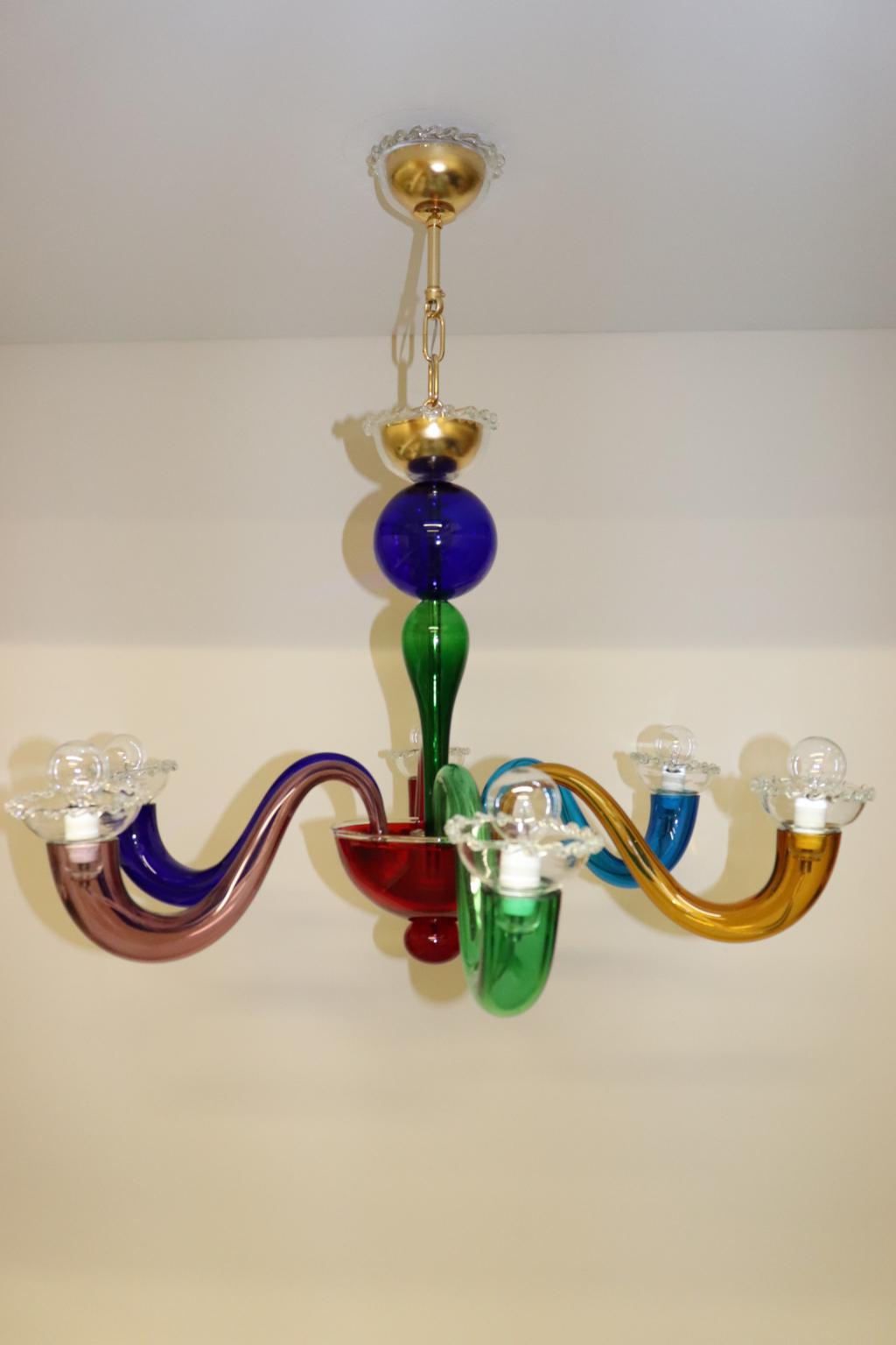 modern colored glass chandeliers