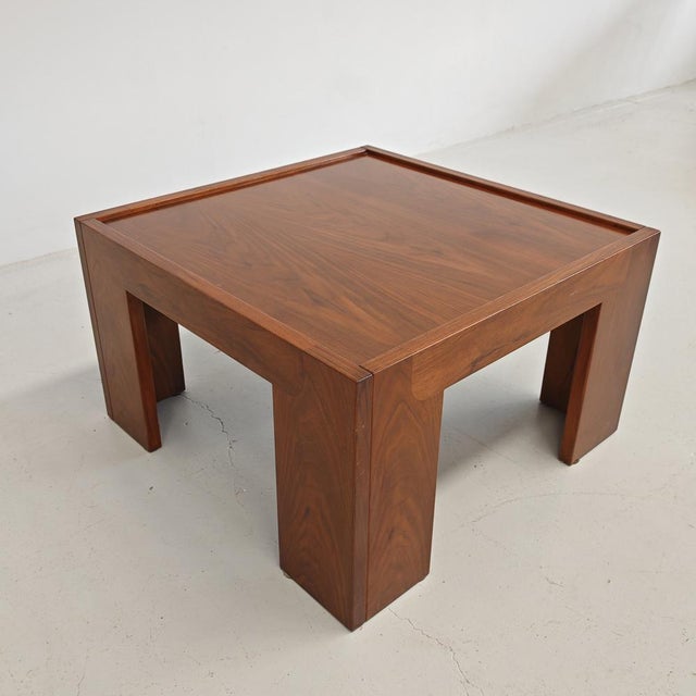 Vintage Square Walnut Coffee Table, 1970s For Sale - Image 11 of 18